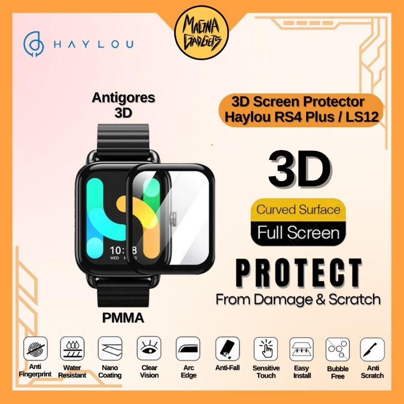 Anti Gores Haylou RS4 LS12 / RS4 Plus  Smartwatch -  3D Full Screen Protector