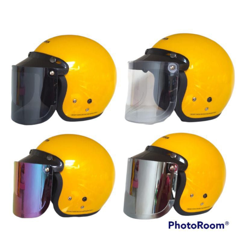 (Bisa COD)HELM BOGO DEWASA FULL LEHER FLAT DATAR (HnL)SNI