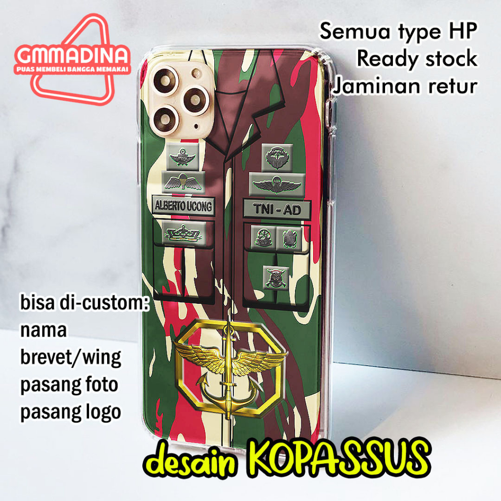 casing hp loreng Komando Pasukan Khusus TNI AD Kopassus Baret Merah Berani Benar Berhasil
