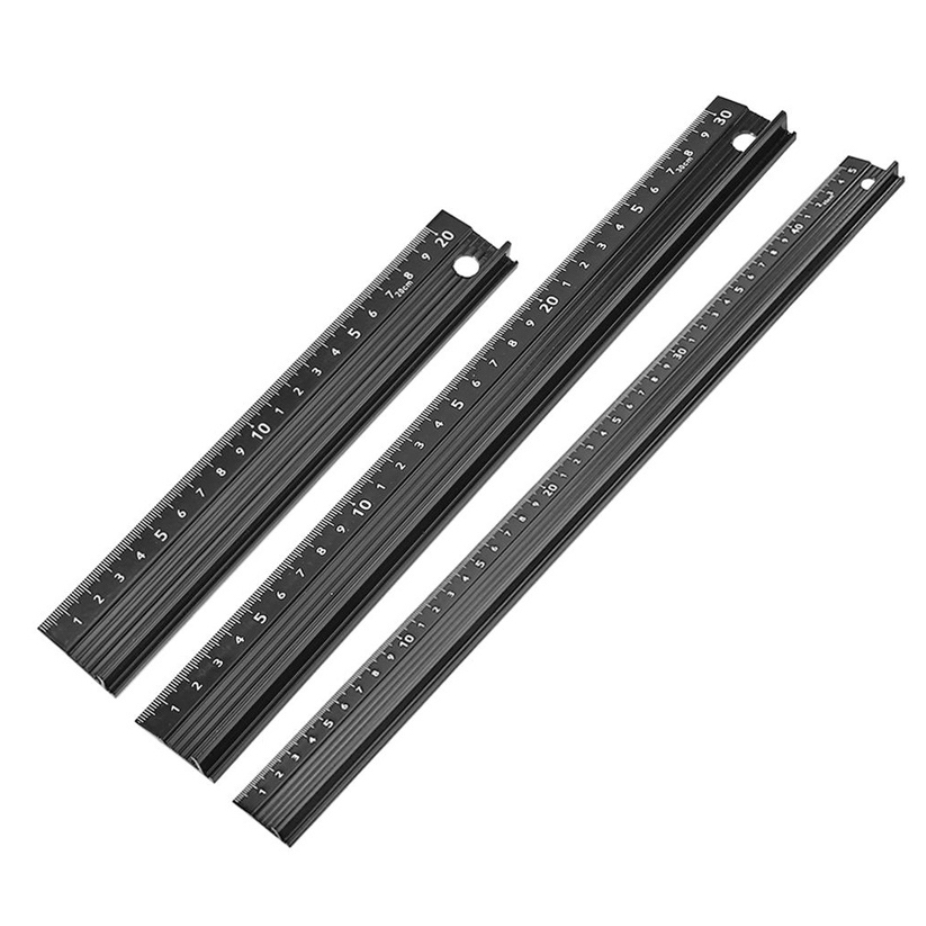 

Penggaris Lurus Multifungsi Bahan Alumunium Alloy Anti Slip - Multifunction Straight Protective Ruler