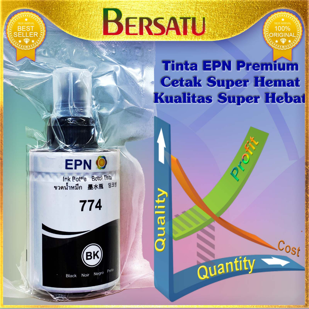 Epson Tinta T 774 /T 7741 Black Pigment M100 M105 M200 M205 L655