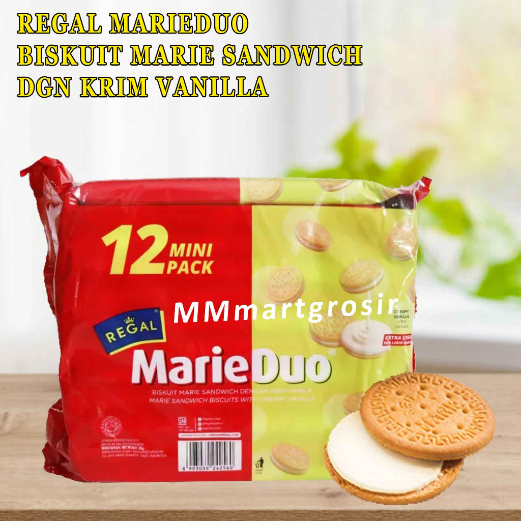 BISKUIT MARIE DUO REGAL 12 MINI PACK RASA CREAMY VANILA