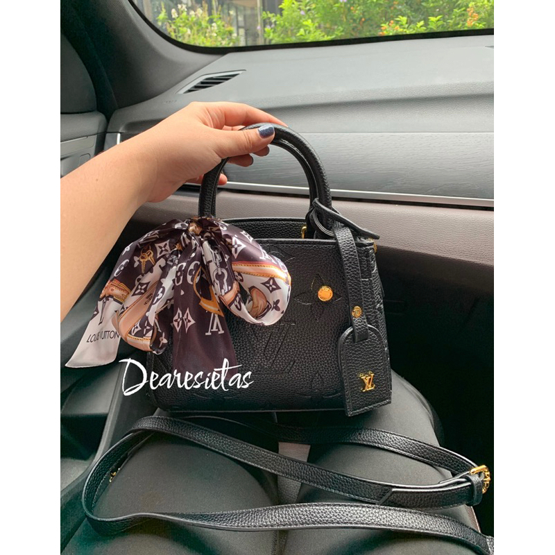 Tas Wanita Mini Selempang tenteng free Box DEARESIETAS kulit emboss hitam