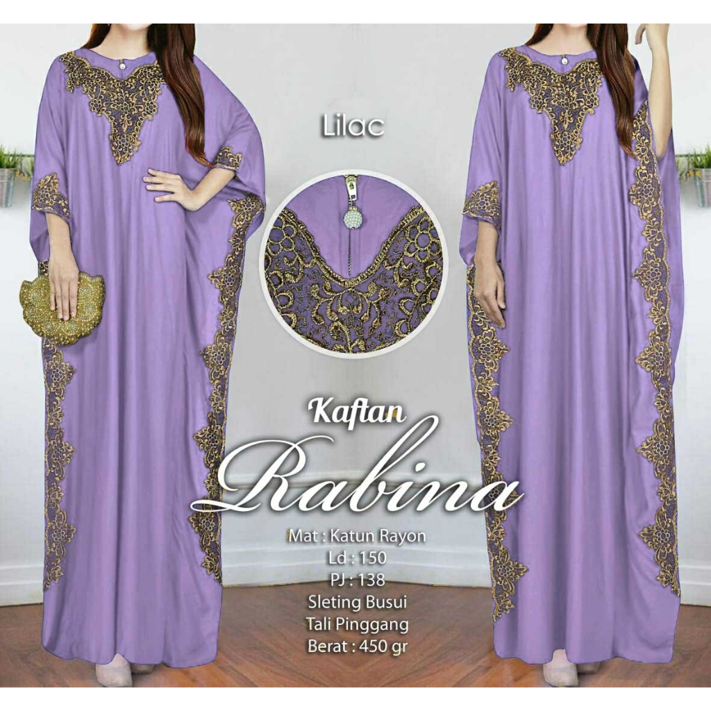 FWG - RABINA KAFTAN  / KAFTAN / KAFTAN WANITA / KAFTAN LEBARAN / PAKAIAN WANITA / BAJU WANITA BARU