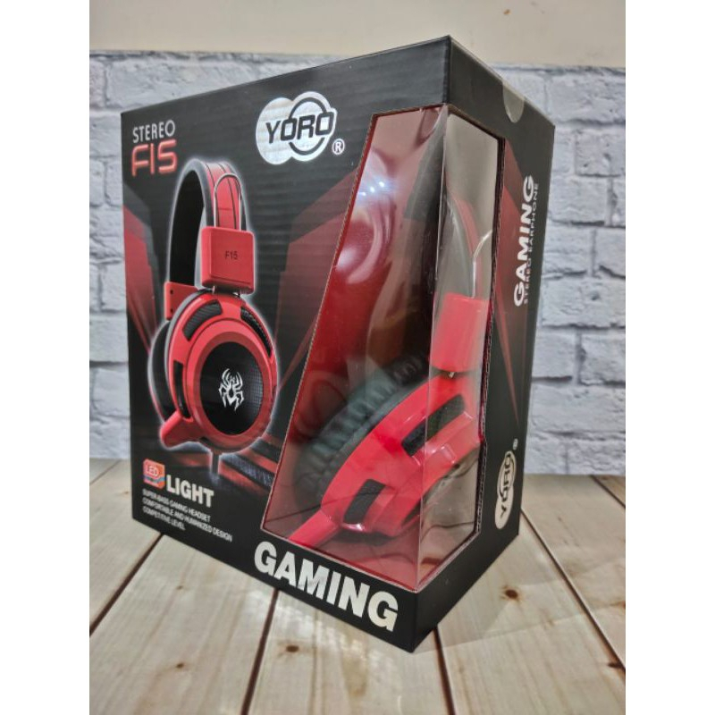 GAMING F15 STEREO SOUND Yoro PUBG Headphone Led Light Gamers Headset Super Bass Earphone Audio Music Gaming Game BY.SULTAN