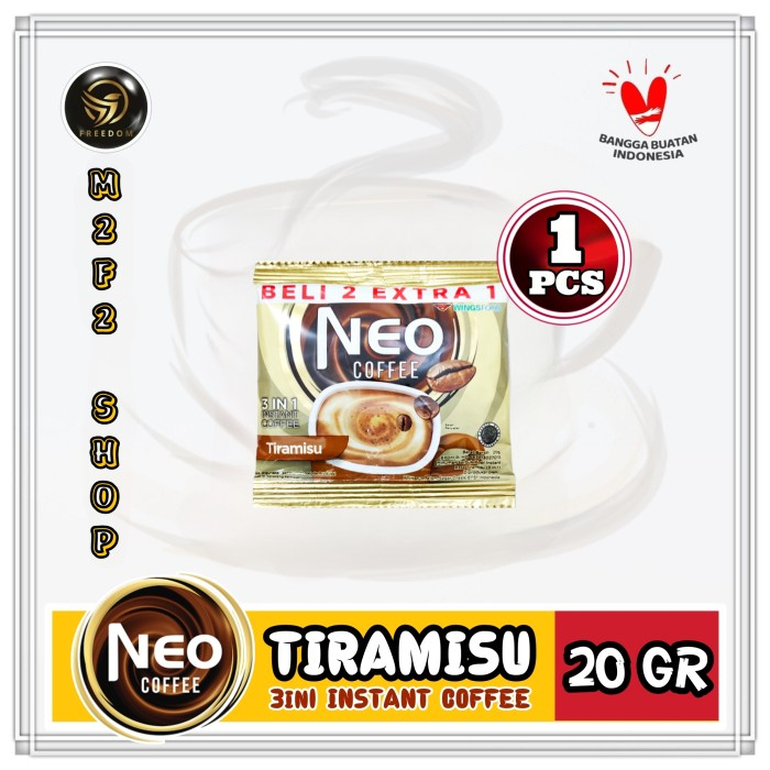 

Kopi Neo Coffee Tiramisu 3in1 Sachet | GT - 20 gr (Kemasan Satuan)