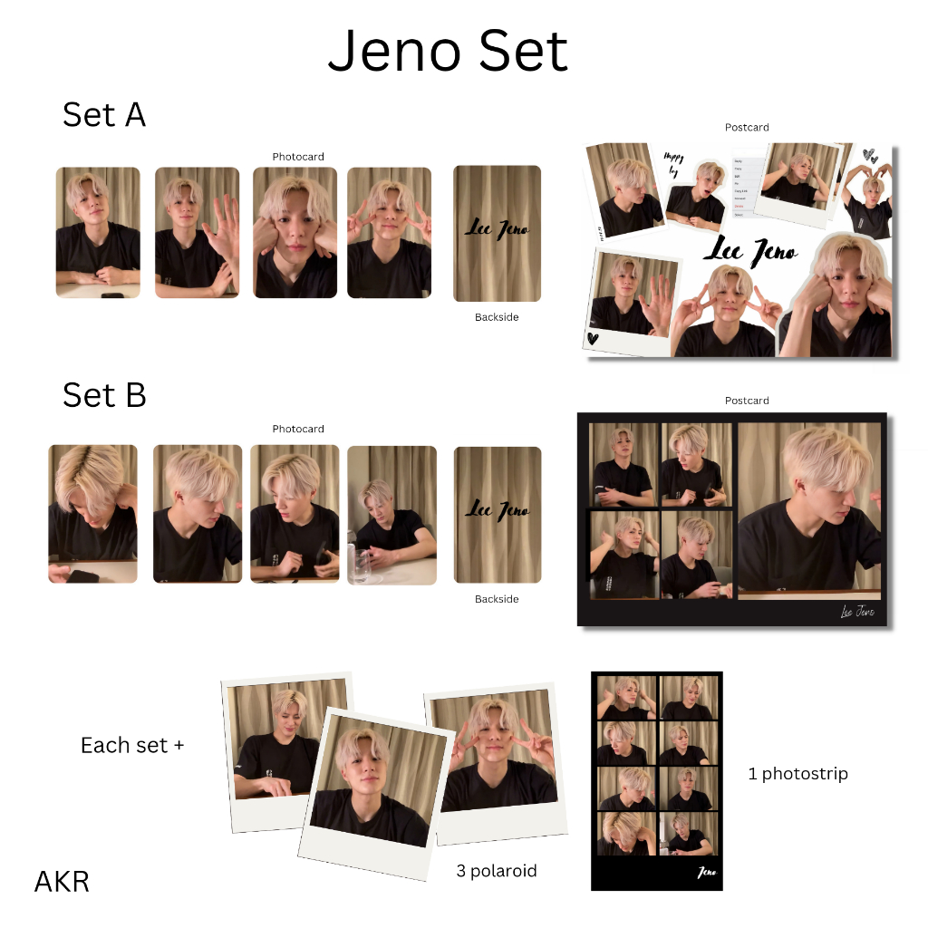 Jeno set boyfriendable photocard postcard polaroid