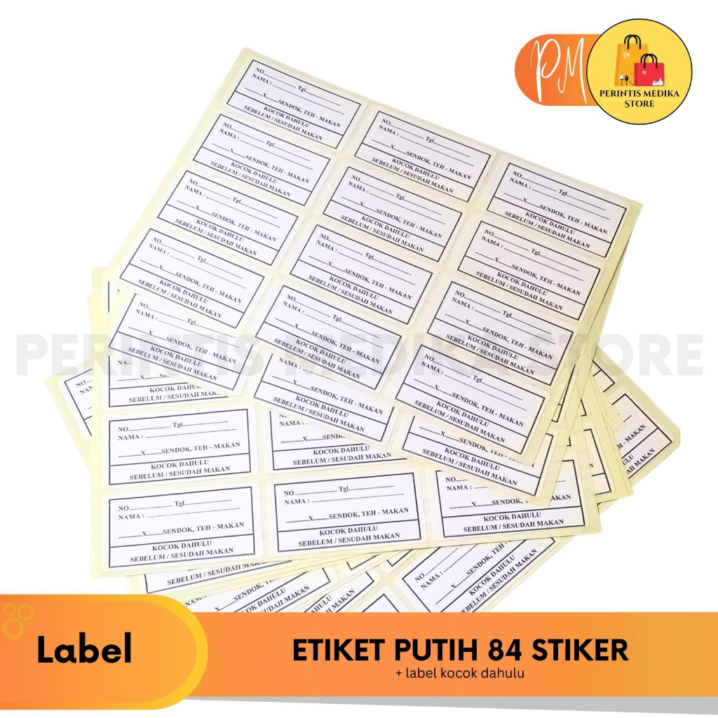 

Etiket Putih + Label Kocok Dahulu 84 Stiker l Label Obat Sirup