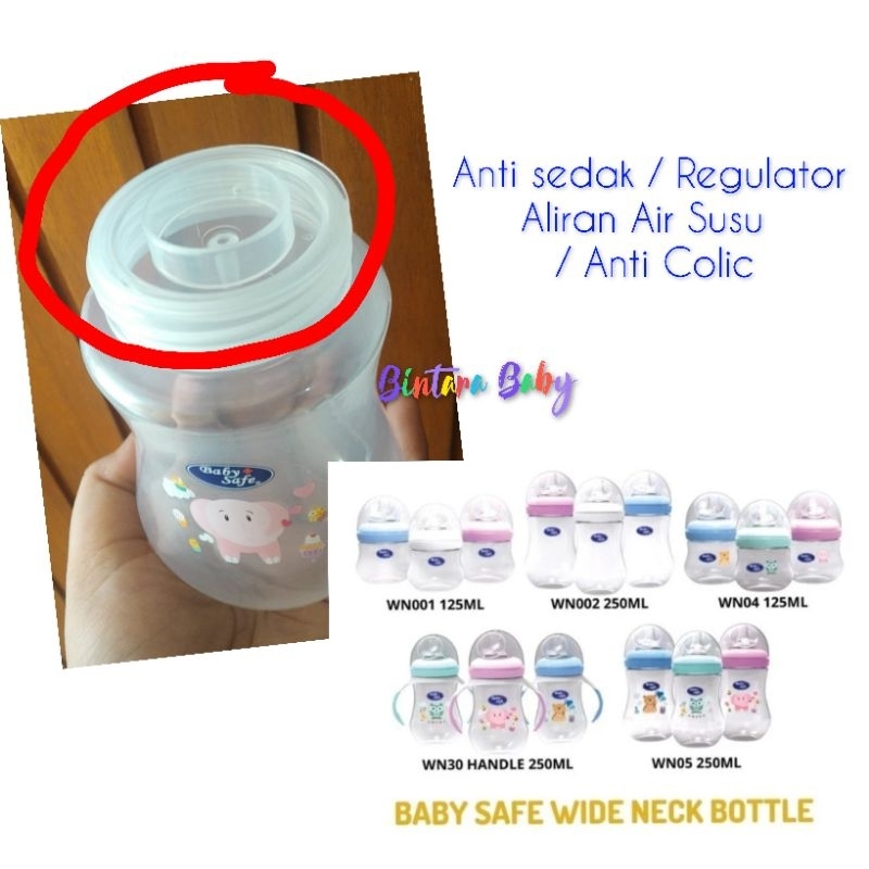 Anti Sedak untuk Botol Susu Baby Safe Wideneck / Regulator Pengatur Aliran Air Susu / Anti Colic Utk Botol Baby Safe Wide neck Newborn baby