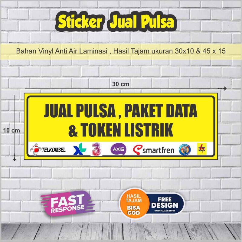 

Sticker jual pulsa kuota data vinyl Anti air