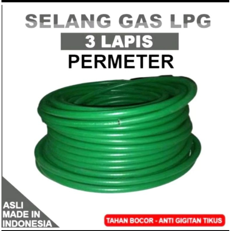 Selang Gas LPG Tekanan Tinggi 3 Lapis Meteran