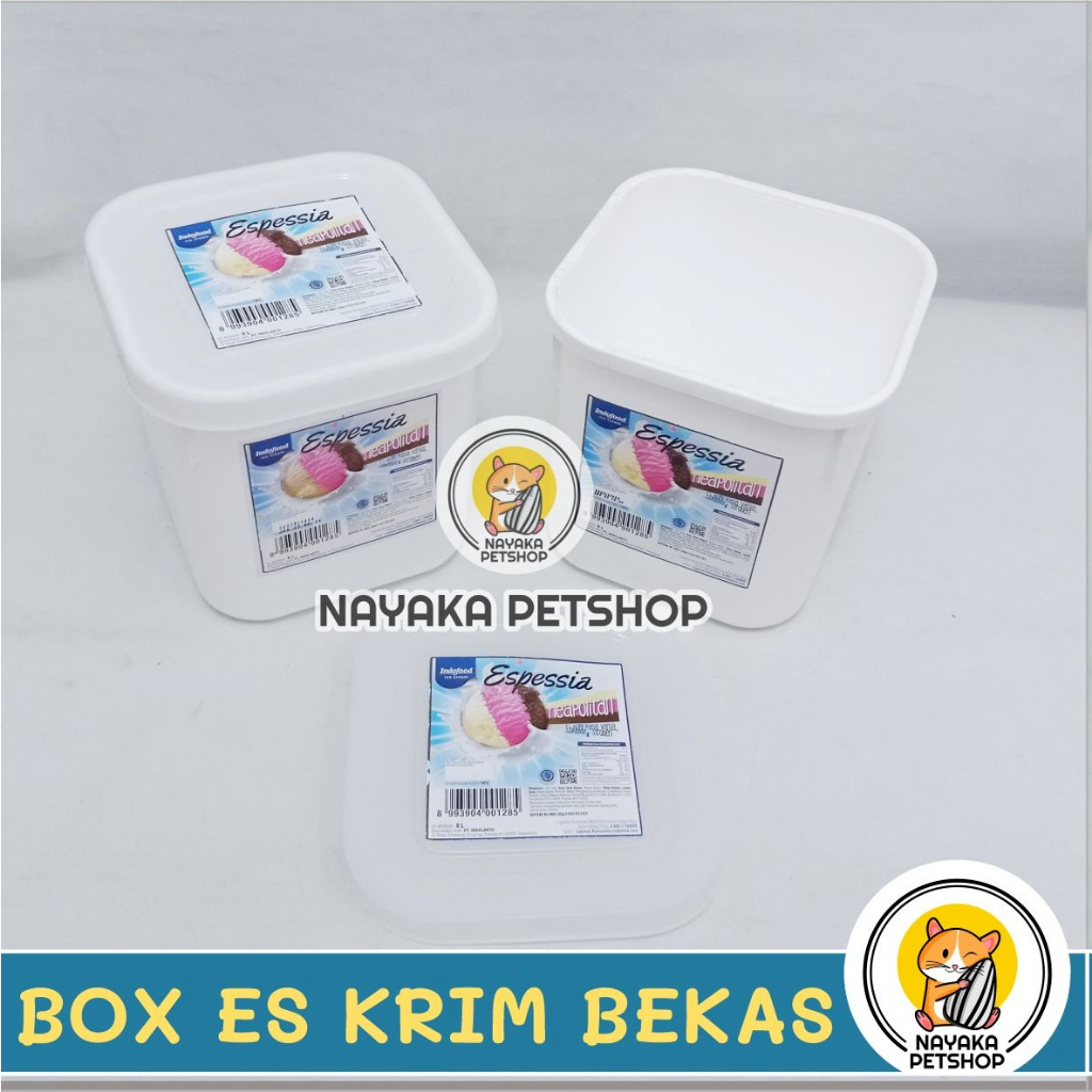 Kandang Hamster Box Es Krim Bekas Indofood 8 Liter Ember Wadah Kotak Ice Cream Eskrim Tempat Ternak Mencit Tikus Reptil Hewan