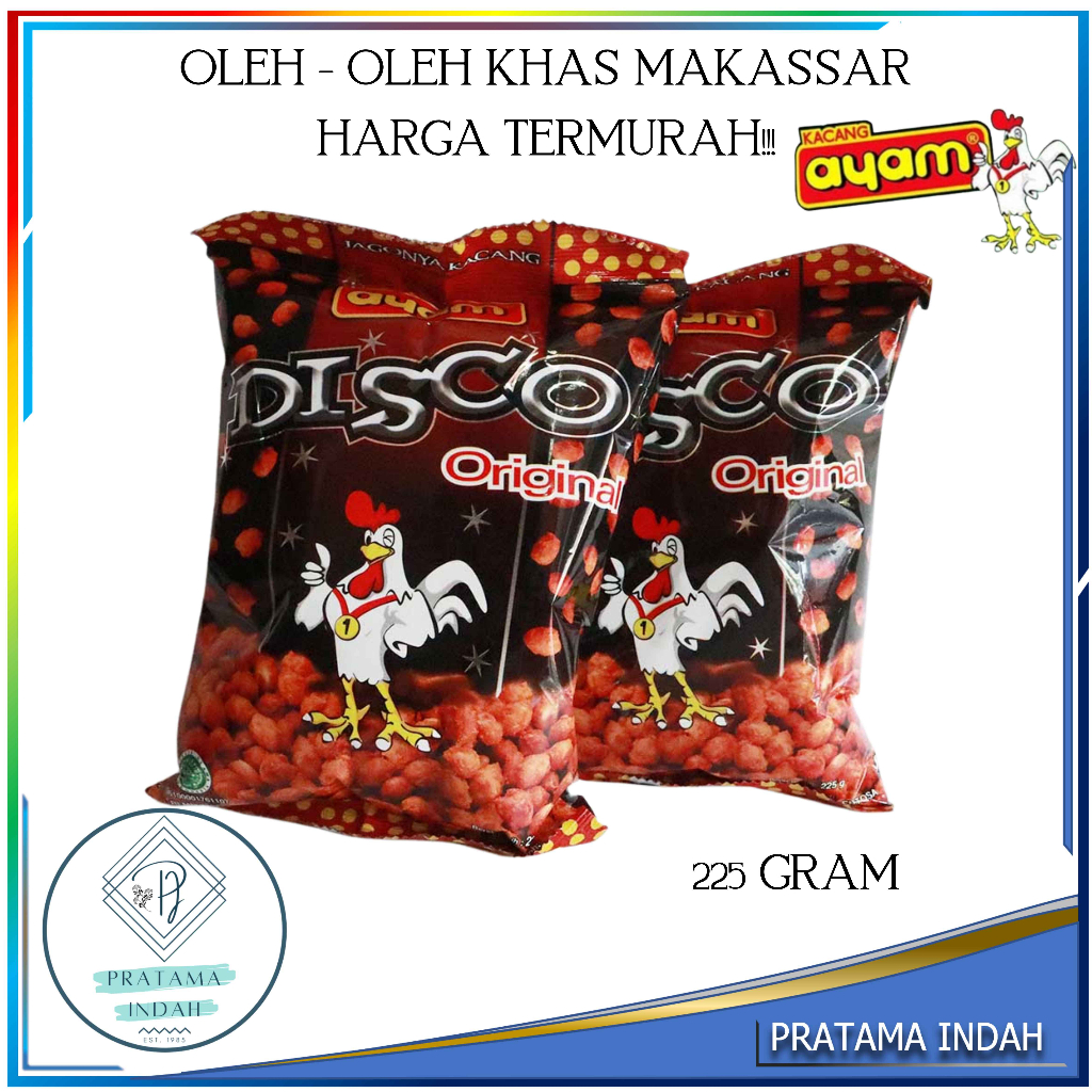 

KACANG DISCO / KACANG DISKO AYAM CEMILAN OLEH OLEH KHAS MAKASSAR 225gr