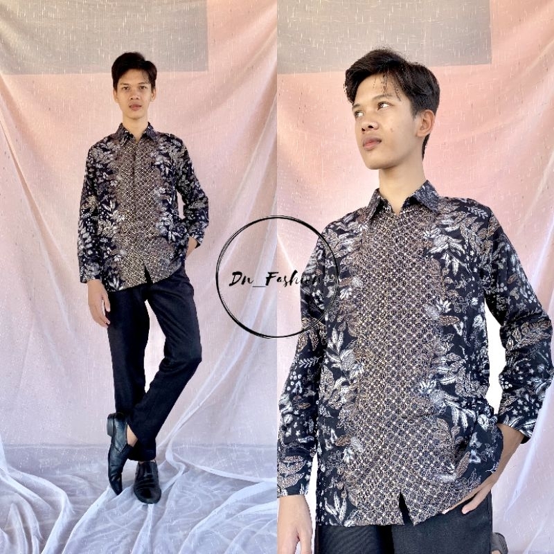 COD//KEMEJA BATIK//KEMEJA LENGAN PANJANG//KEMEJA COUPLE HITAM, PUTIH//TERLARIS