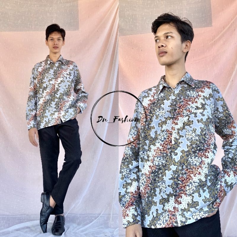 COD//KEMEJA BATIK//KEMEJA BATIK LENGAN PANJANG//KEMEJA BATIK COUPLE MARON//TERLARIS