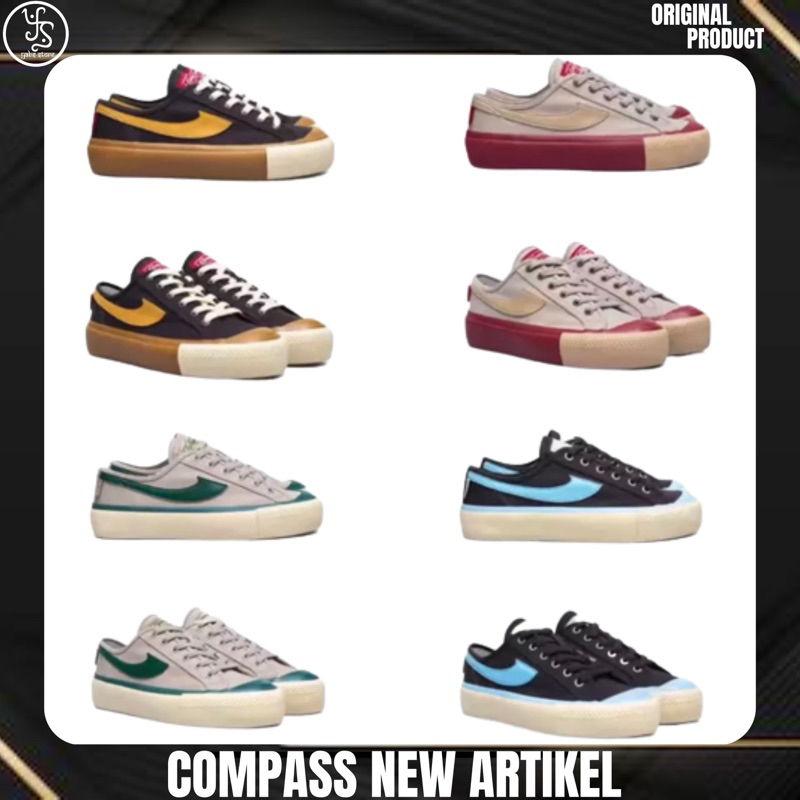 [ORIGINAL] SEPATU COMPASS GAZELLE LOW CARAMEL / CHOCO ICE / WAFER MAROON / WAFER GREEN