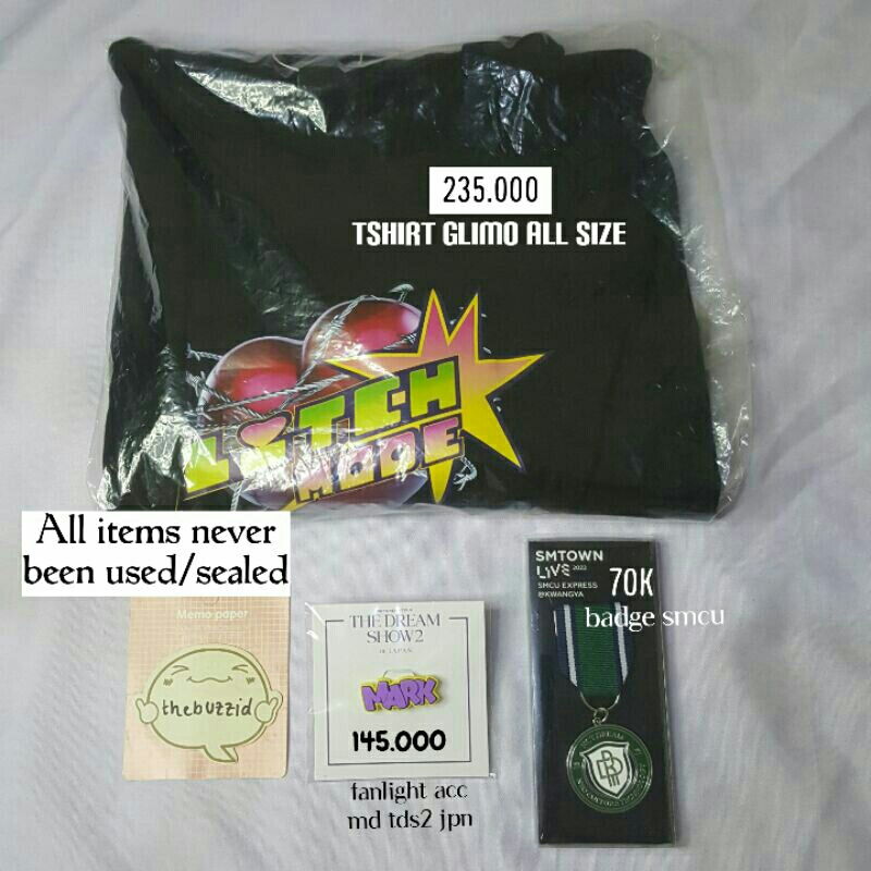 NCT Official Merchandise MD Fanlight Accesoris TDS 2 in Japan Tshirt Glitch Mode Badge SMCU Jeno Jae