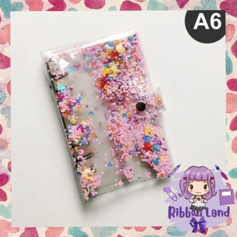 

(FREE PENGGARIS) A6 Cover Binder Manik SEQUIN CRIMSON PINK LOVE