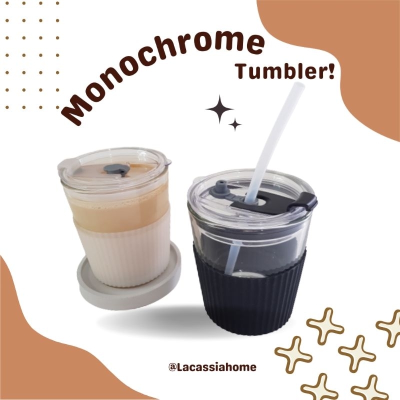 (Termurah!) Gelas Kopi Tumbler Korea Cup Reusable Glass Botol Minum Teh Kopi Anti Panas Dengan Sedotan