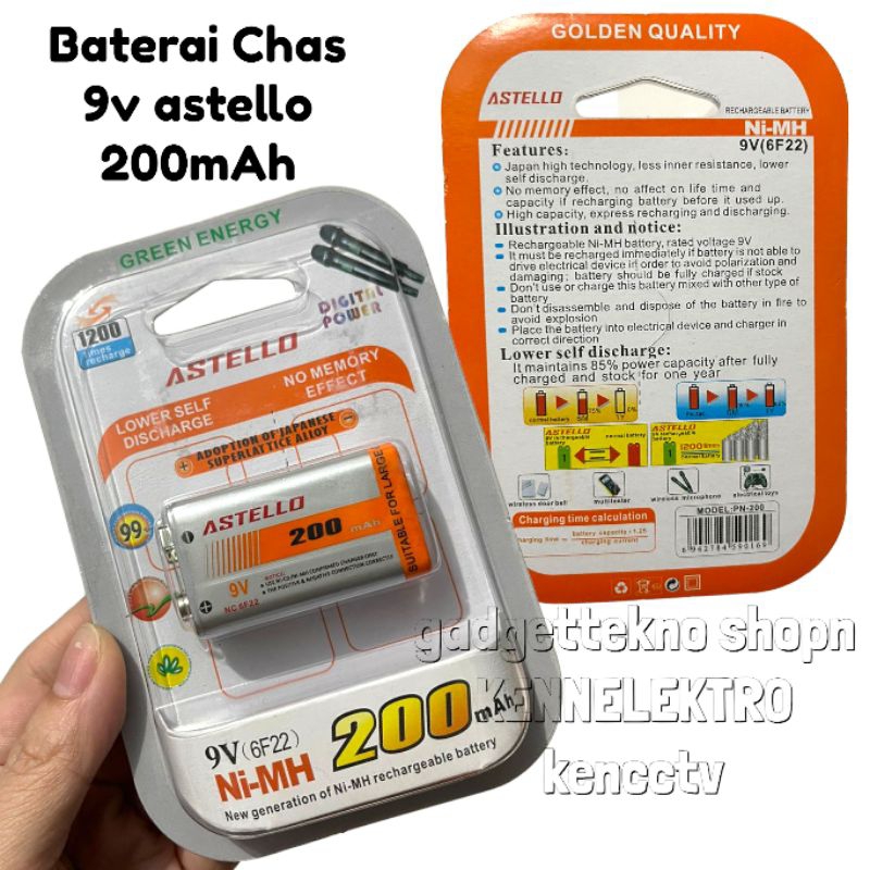 baterai 9v rechargeable baterai Chas 9v