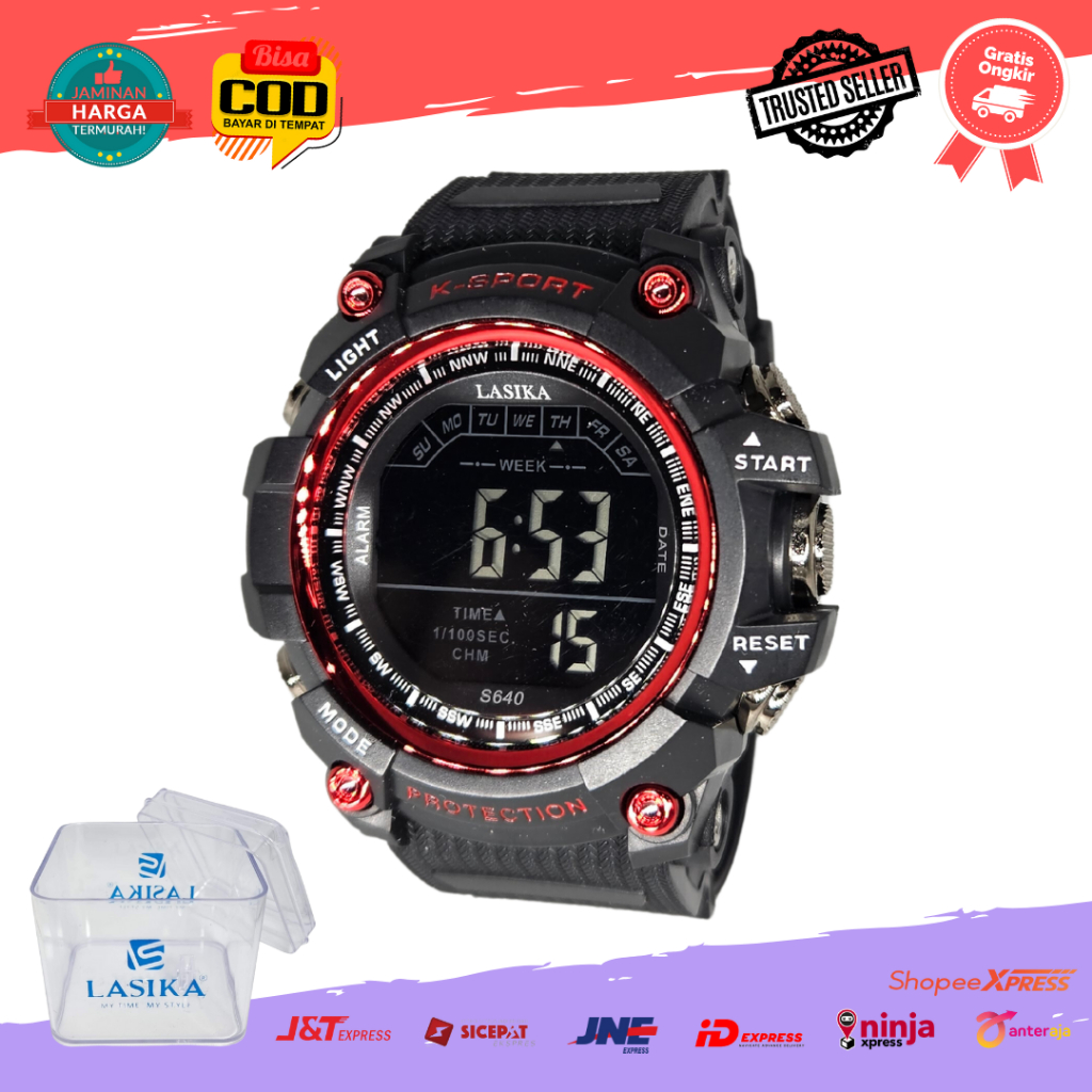 [COD] Jam Tangan Sport Digital Anak Remaja Pria Cowok  Lasika 607 Besar Water Resist Anti Air