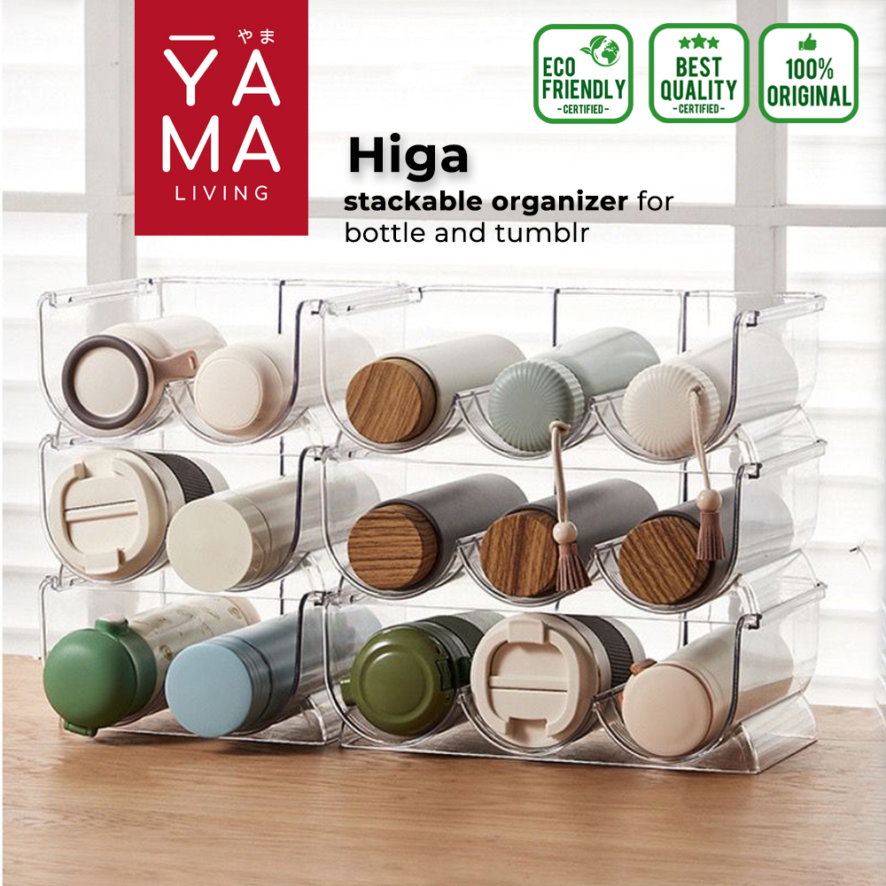 YAMA HIGA Bottle Organizer Storage Rak Tempat Tumblr Penyimpanan Botol Minum Akrilik Kotak Transparan