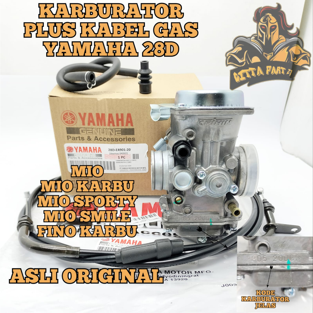 ORIGINAL KARBURATOR CARBURATOR SET PLUS KABEL GAS YAMAHA 28D KUALITAS ASLI ORIGINAL YAMAHA YGP PRESISI TIDAK BOROS TIDAK BANJIR DAN DIJAMIN AWET MIO KARBU MIO SPORTY MIO SMILE  FINO CARBU KARBU