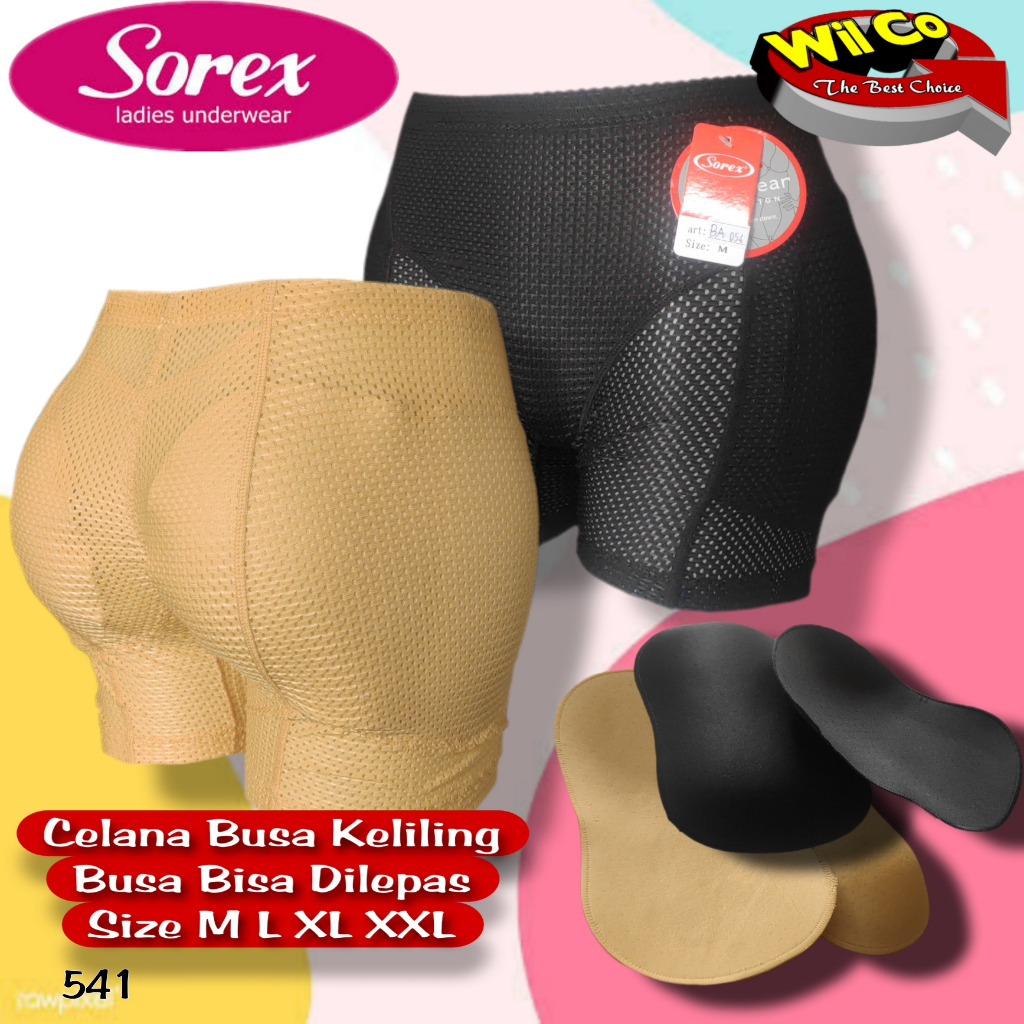 K541 - (naikkan 1 ukuran) CELANA BUSA WANITA SHAPEWARE PAKAIAN WANITA CD BUSA PEMBENTUK BOKONG SEXY SOREX SIZE M - XXL