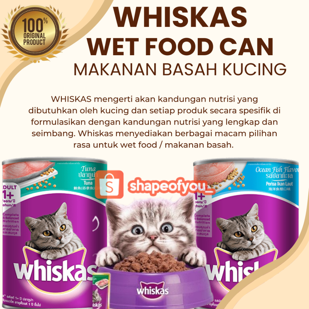 Whiskas Kaleng 400gr Makanan Kucing Basah Adult Wiskas Wet Food Cat Can