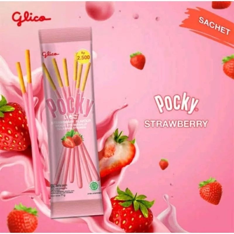 

glico pocky sachet strawberry isi 12 pcs x 11gr