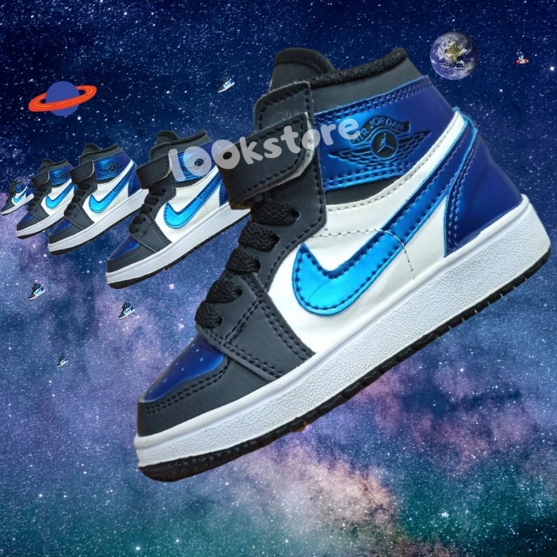 sepatu jordan anak laki laki blue galaxy high special edition shoes kids
