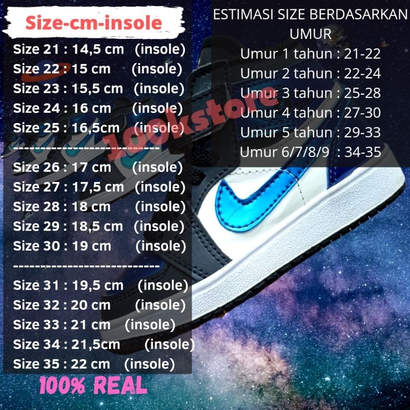 sepatu jordan anak laki laki blue galaxy high special edition shoes kids