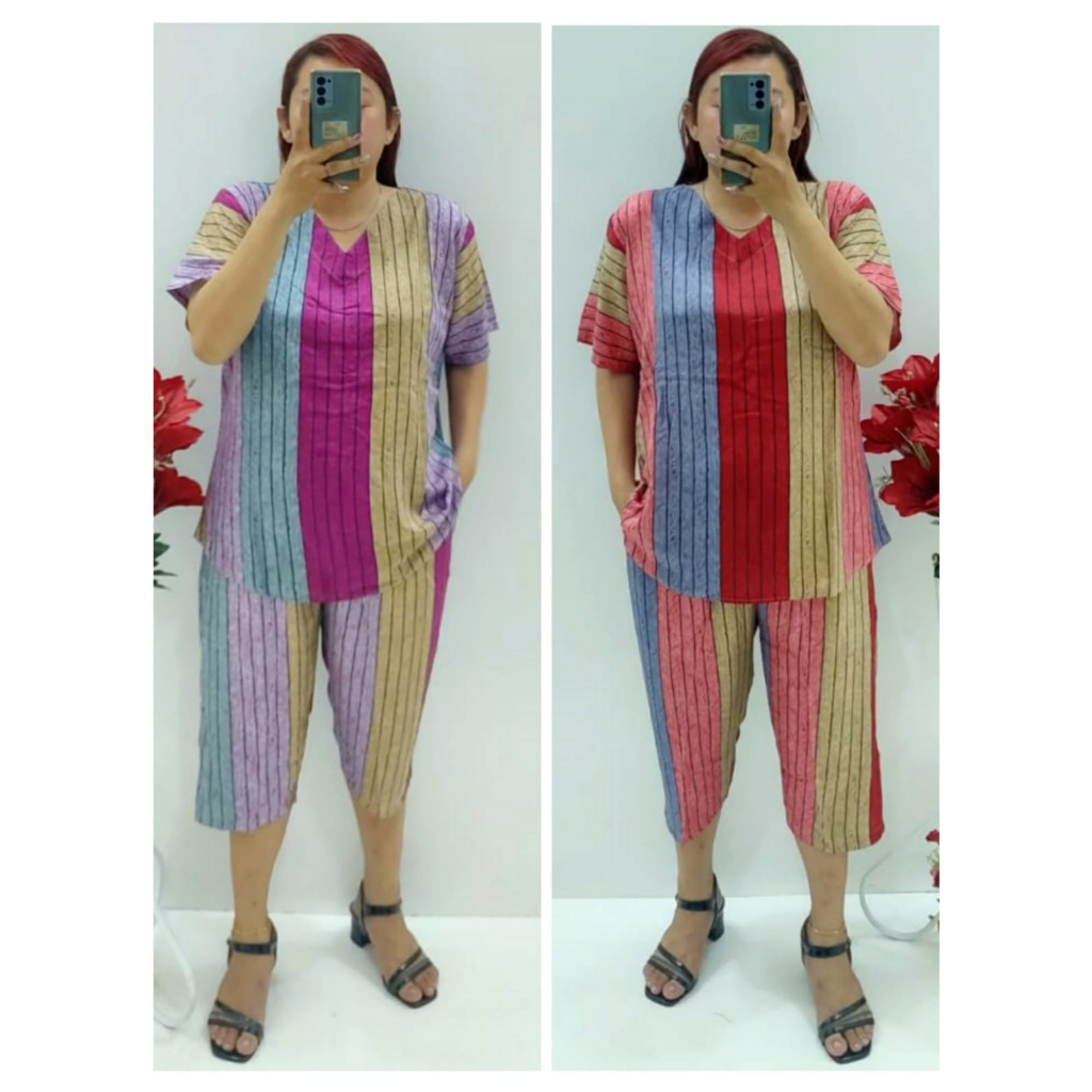 CNC - Trendy Dan Modis Stelan Andin/Stelan Celana 7/8 Rayon V Standar XL Dan Jumbo 3XL