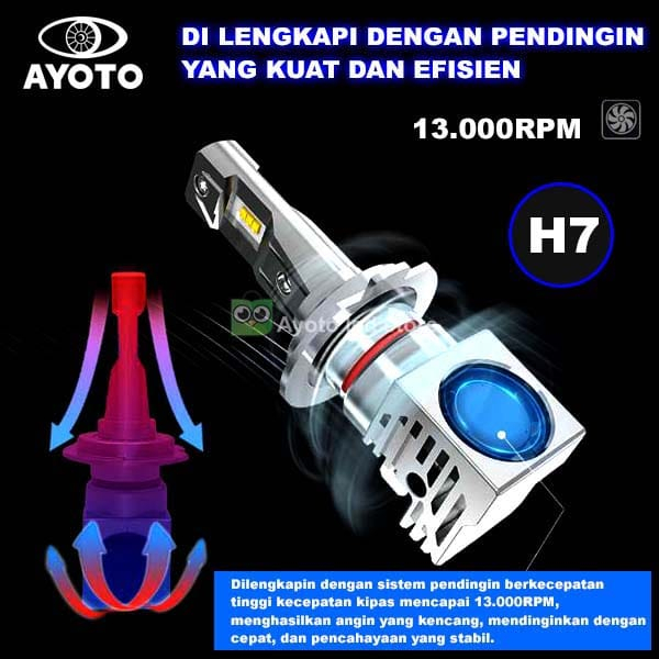 Lampu LED mobil foglamp headlamp AYOTO socket H7 watt 35 Single beam