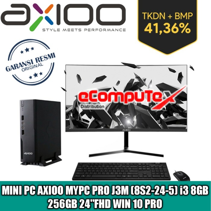 MINI PC AXIOO MYPC PRO J3M (8S2-24-5) i3 8GB 256GB 24&quot;FHD TKDN RESMI