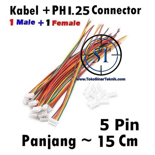 1 Pasang Male-Female Konektor Micro JST 1.25 5 Pin Male Female 1.25mm 5P Conector Kabel Jumper Mini JST-PH 1,25mm