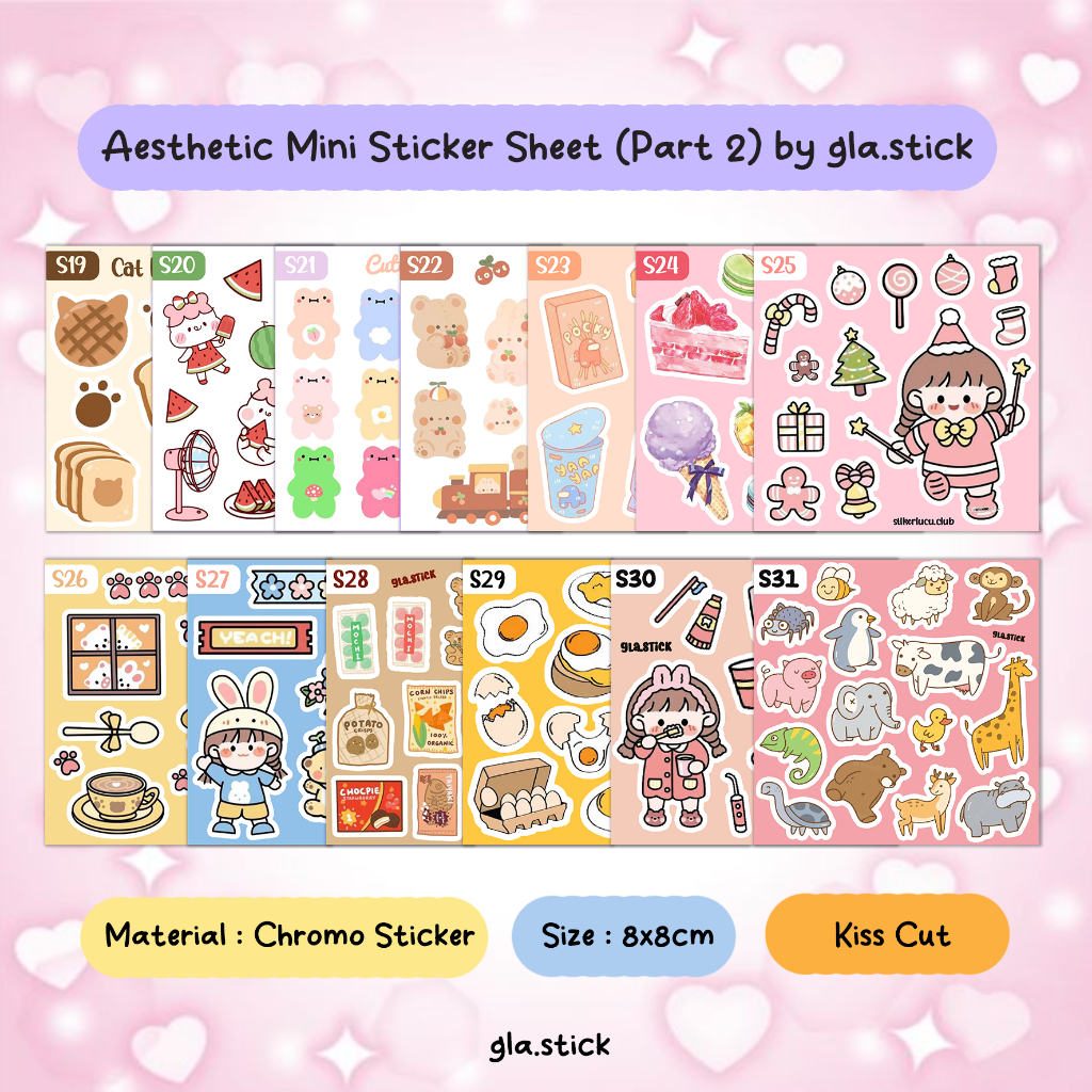

Aesthetic Mini Sticker Sheet Cutting by gla.stick part 2