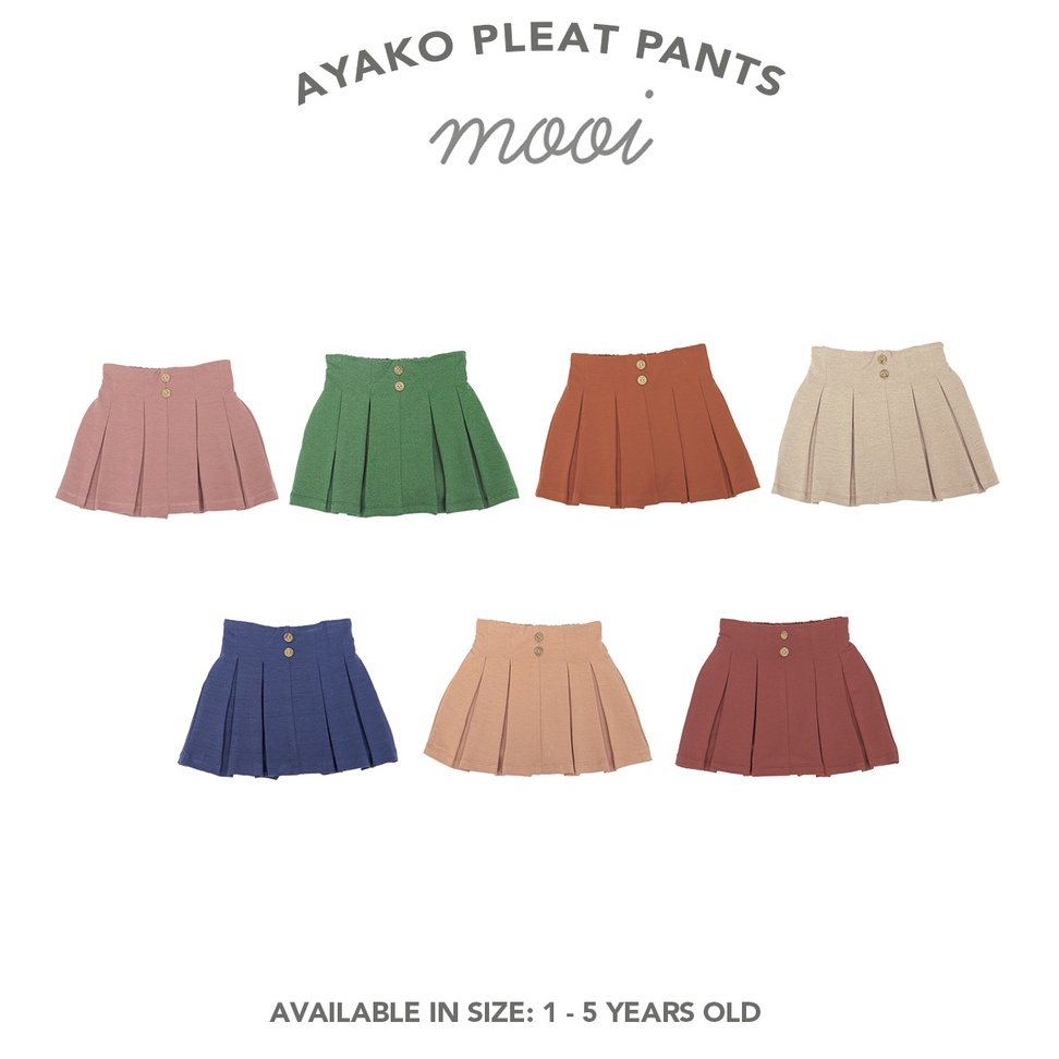 Rok Bawahan Anak Perempuan Mooi Ayako Pleat Pants 1-5 Tahun