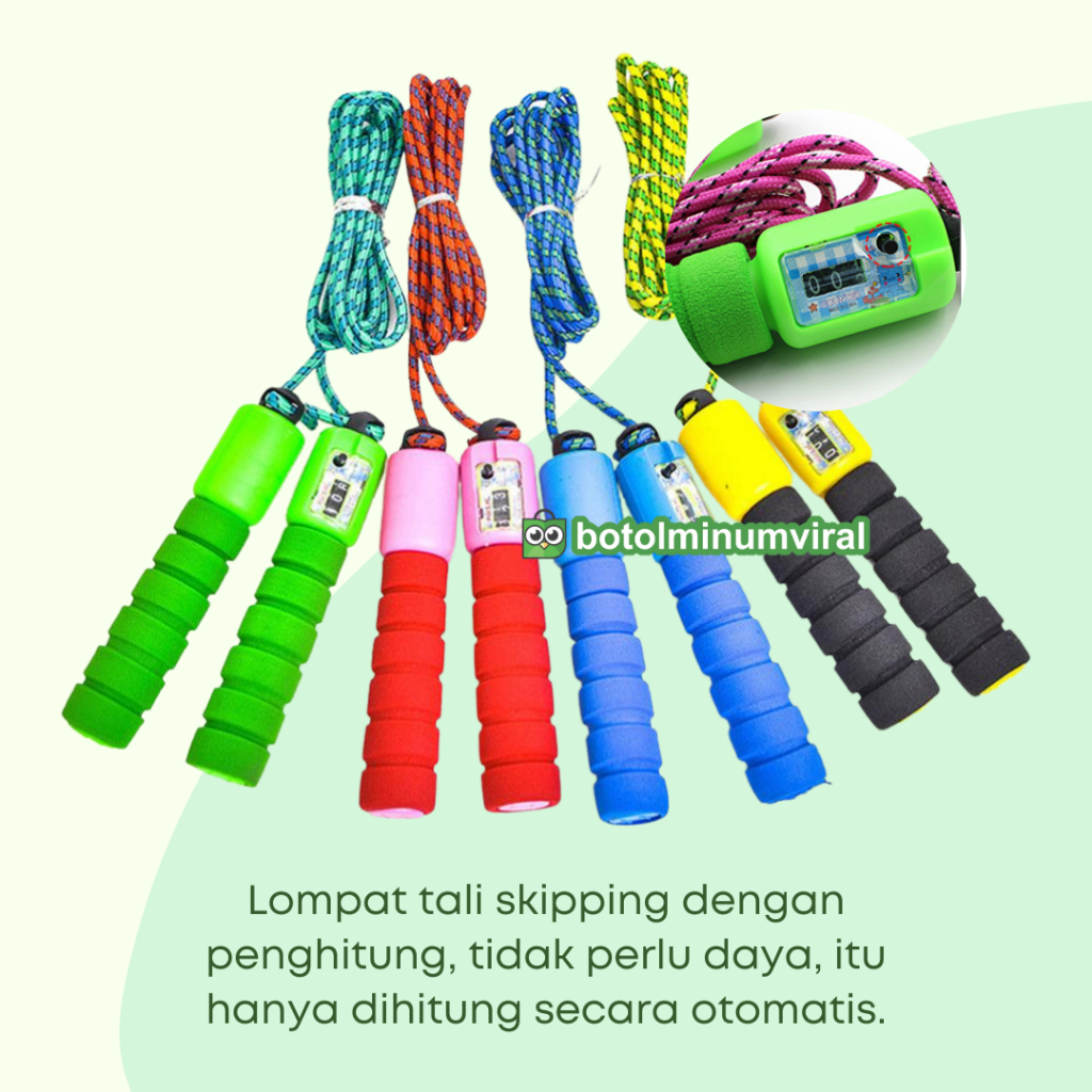 Jump Rope Skiping Soft Handle with Counter Lompat Tali Premium Panjang