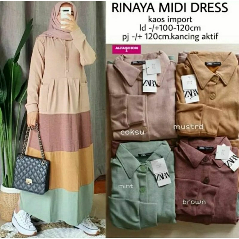 RINAYA MIDI DRESS COKSU ALFASHION