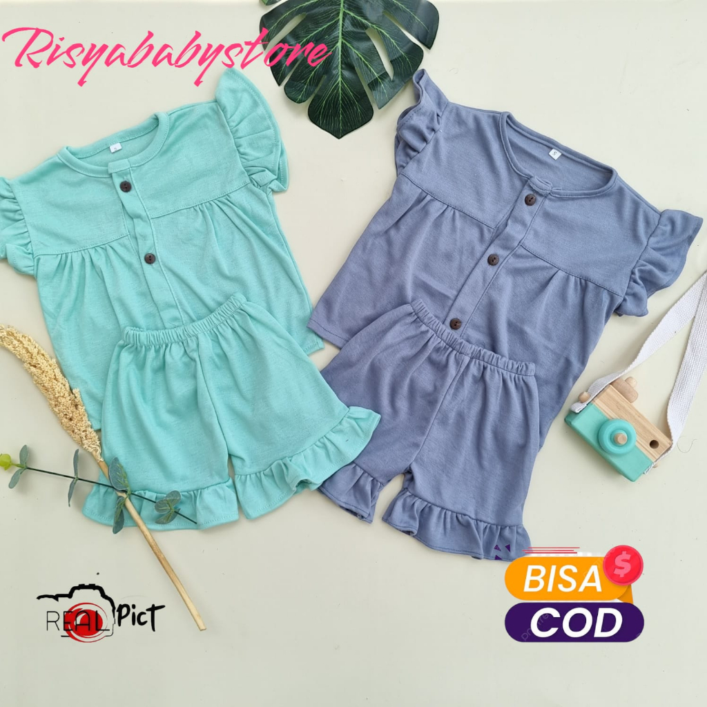 Setelan anak perempuan Ruffle set Set anak cewek Baju setelan anak cewek ruffle AIRA