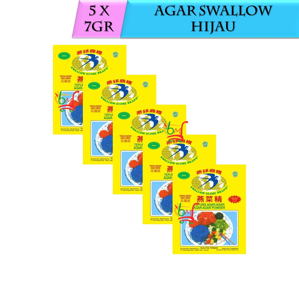 

5PCS Agar Swallow Warna Hijau Tepung Agar Agar