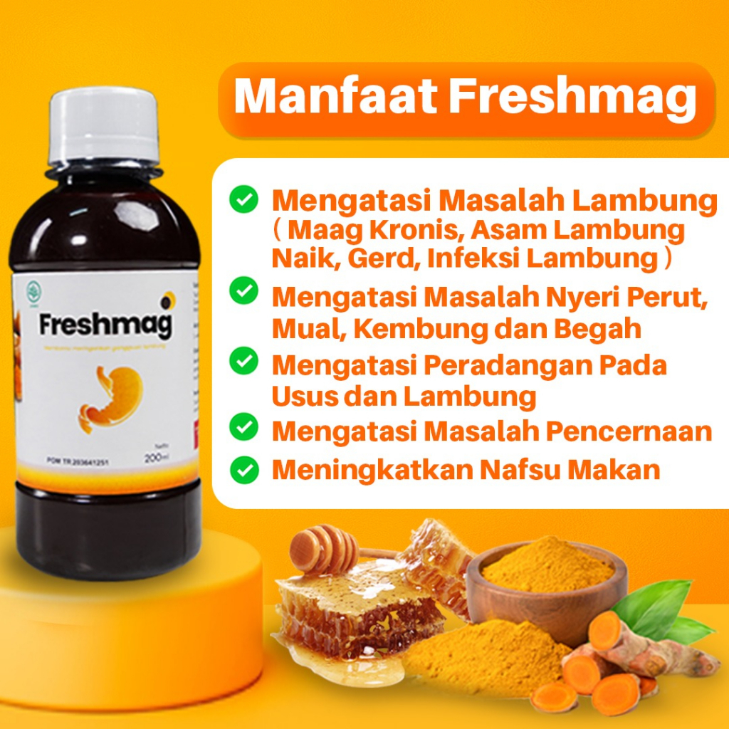 Freshmag Paket 2 Botol - Madu Freshmag Presmag Preshmaag Fresmag Fres maag Atasi Masalah Sakit Maag &amp; Nyeri Asam Lambung dalam Hitungan Jam Penambah Nafsu Makan Isi 200ml