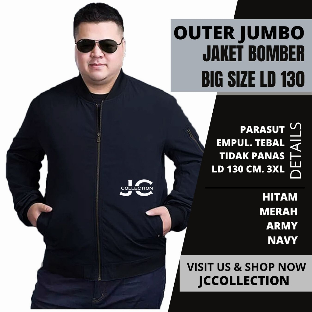 Jaket Bomber Pria Jumbo Big Size 2XL hingga 3XL - JCCollections