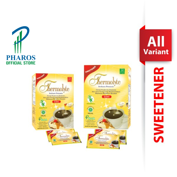 Thermolyte Sweetener - Box isi 25 sachet &amp; 50 Sachet @ 1 Gram - Pemanis Pengganti Gula