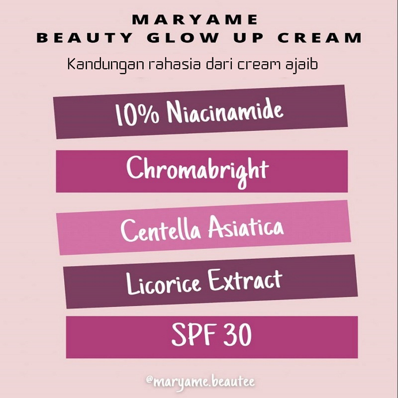 Krim Ajaib Maryame Beauty Glow Up|Pencerah Wajah Flek Tebal