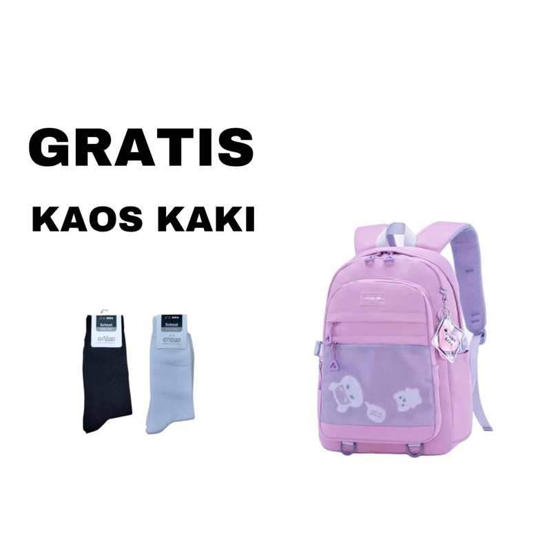 Tas Sekolah Anak Perempuan SD SMP Backpack Cewek Ransel Backpack Sekolah Kanvas Gendong Punggung