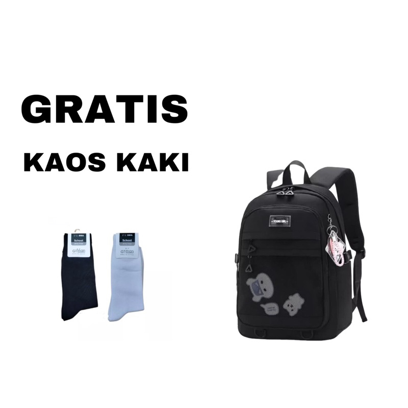 Tas Sekolah Anak Perempuan SD SMP Backpack Cewek Ransel Backpack Sekolah Kanvas Gendong Punggung