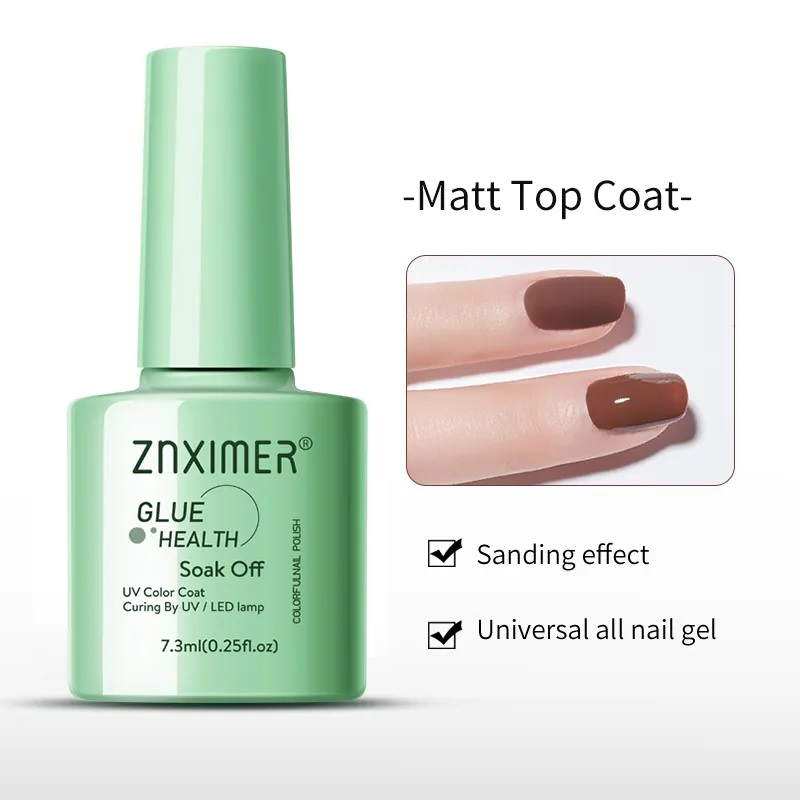 ZNXIMER Base &amp; Top Coat Primer Reinforce Gel 7.5ml final smear for Glossy results KU006
