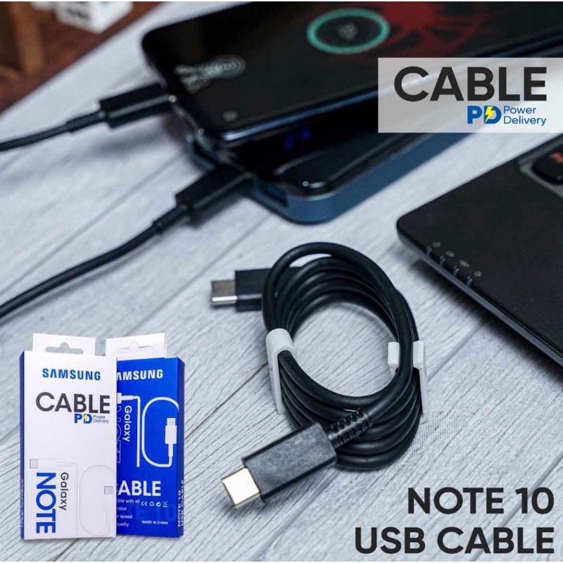 (OM) KD KABEL DATA SAMSUNG NOTE 10 TIPE C TO C + PACKING